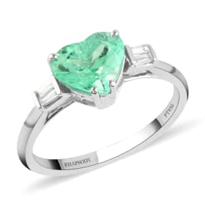 Certified & Appraised Rhapsody 950 Platinum AAAA Boyaca Colombian Emerald and E-F VS Diamond Ring (Size 7.0) 1.80 ctw