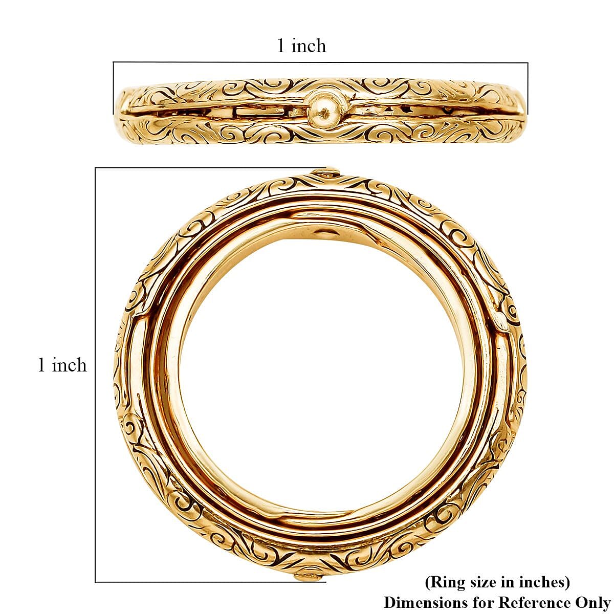 14K Yellow Gold Over Sterling Silver Astronomical Sphere Foldable Ball Transforming Cosmic Pendant Ring (Size 7.0) 6.60 Grams image number 6