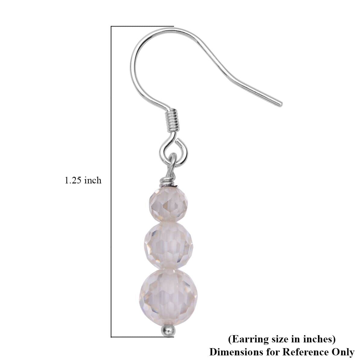 Moissanite Beaded Dangle Earrings in Rhodium Over Sterling Silver 6.70 ctw image number 2