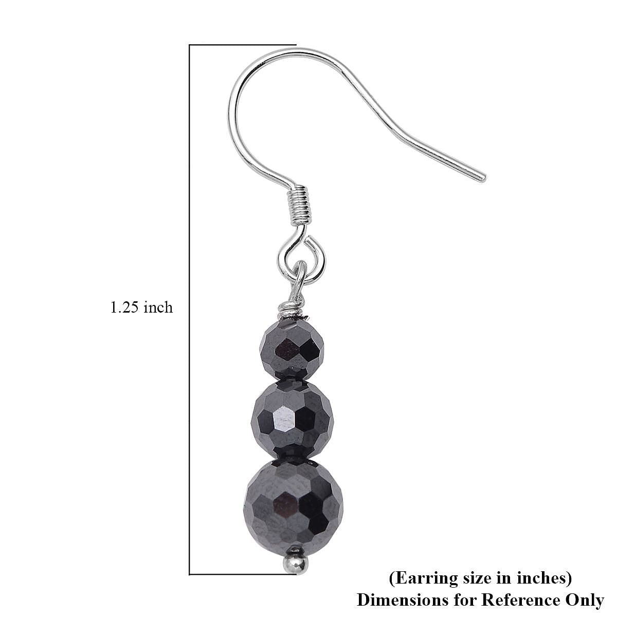 Black Moissanite Beaded Dangle Earrings in Rhodium Over Sterling Silver 3.35 ctw image number 2