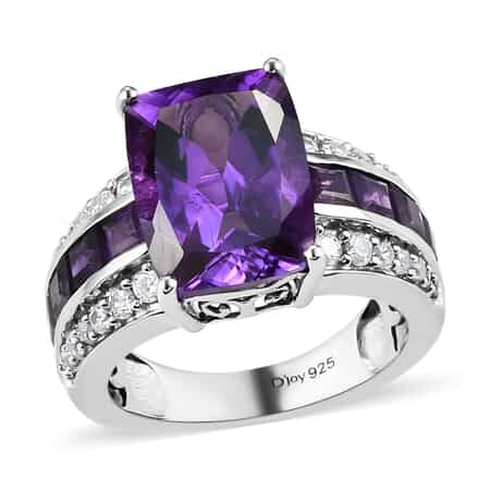 Premium Moroccan Amethyst and Multi Gemstone Ring in Platinum Over Sterling Silver (Size 7.0) 8.60 ctw image number 0