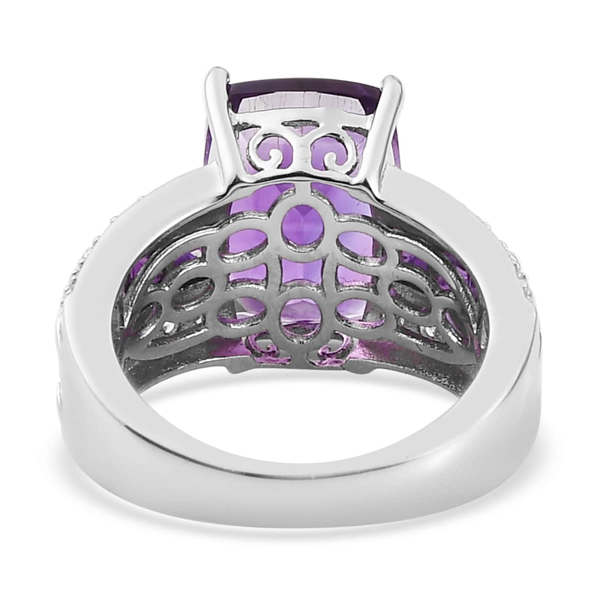 Premium Moroccan Amethyst and Multi Gemstone Ring in Platinum Over Sterling Silver (Size 7.0) 8.60 ctw image number 4