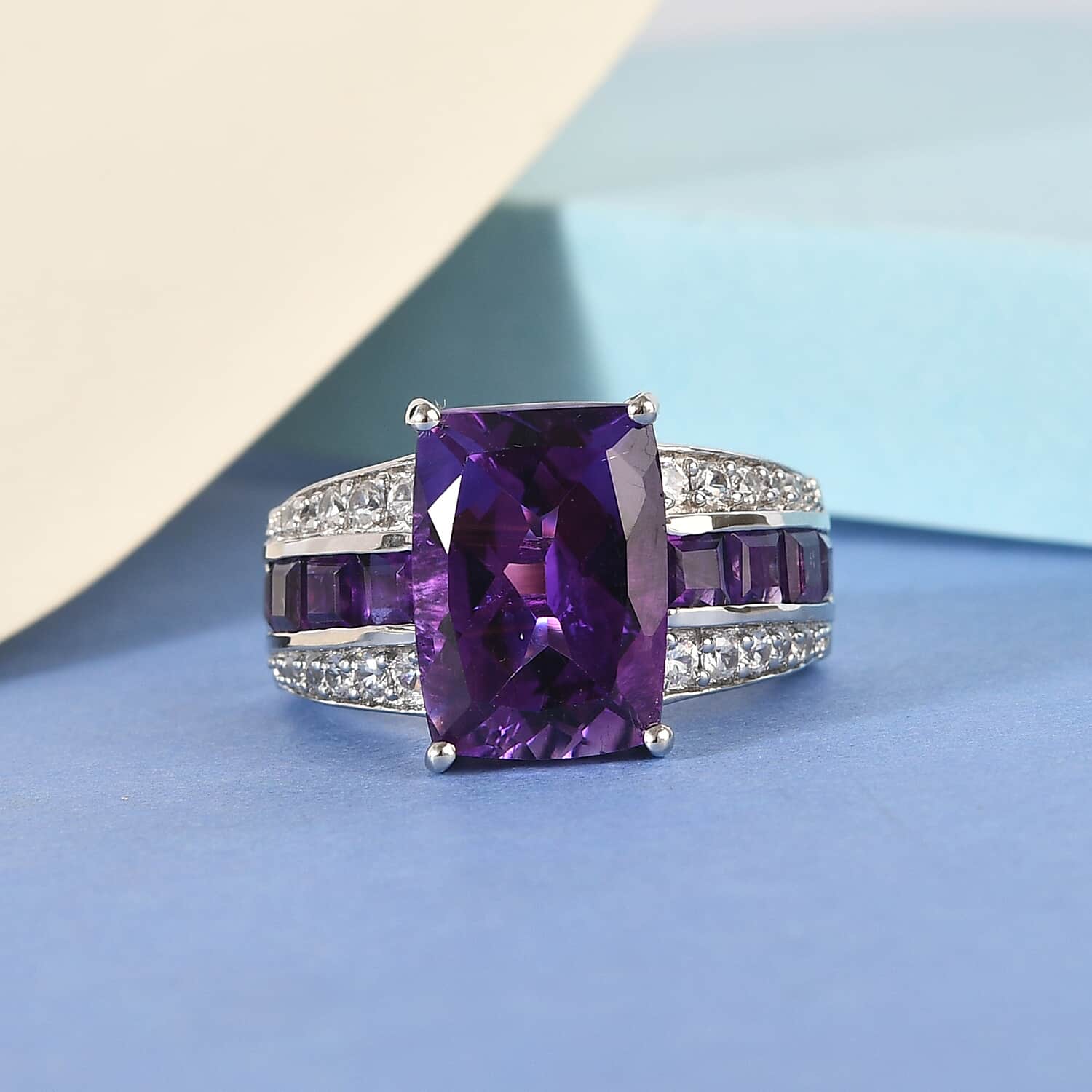 Premium Moroccan Amethyst. Multi Gemstone outlet Ring.