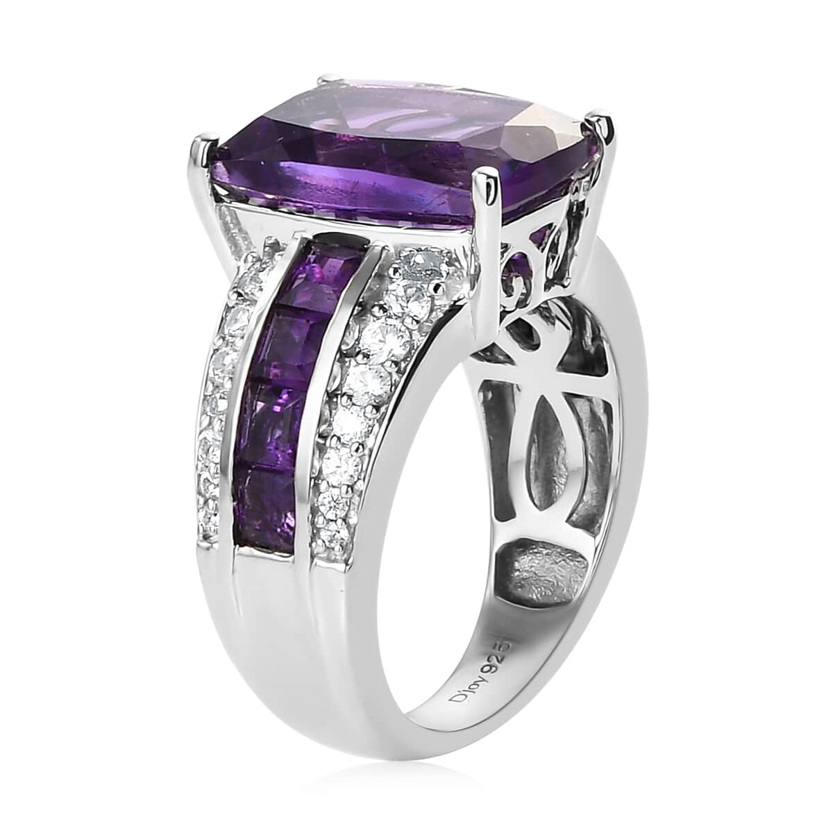 Premium Moroccan Amethyst and Multi Gemstone Ring in Platinum Over Sterling Silver (Size 9.0) 8.60 ctw image number 3