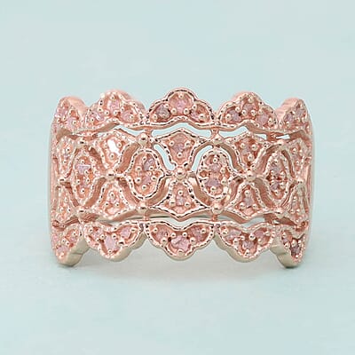 Uncut Natural Pink Diamond Ring, Pink Diamond Cocktail Ring, Vermeil Rose Gold Over Sterling Silver Ring, Engagement Ring For Her  0.25 ctw