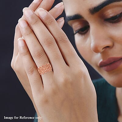 Uncut Natural Pink Diamond Ring, Pink Diamond Cocktail Ring, Vermeil Rose Gold Over Sterling Silver Ring, Engagement Ring For Her  0.25 ctw