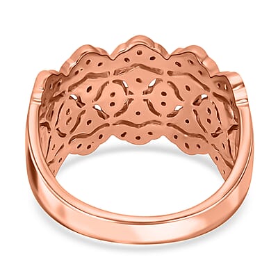 Uncut Natural Pink Diamond Ring, Pink Diamond Cocktail Ring, Vermeil Rose Gold Over Sterling Silver Ring, Engagement Ring For Her  0.25 ctw