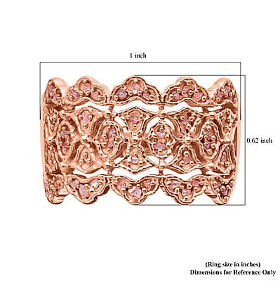 Uncut Natural Pink Diamond Ring, Pink Diamond Cocktail Ring, Vermeil Rose Gold Over Sterling Silver Ring, Engagement Ring For Her  0.25 ctw