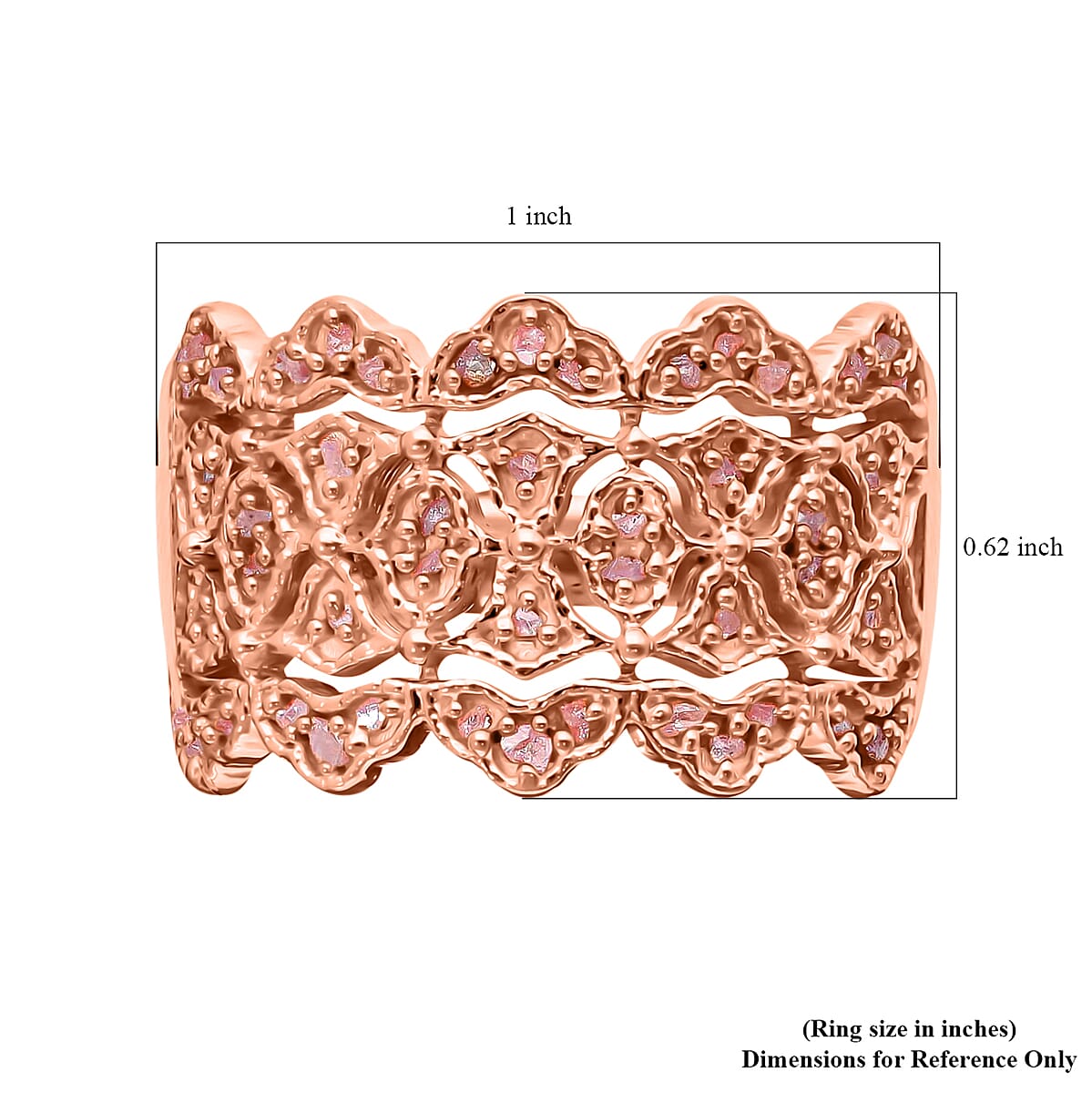 Uncut Natural Pink Diamond Ring, Pink Diamond Cocktail Ring, Vermeil Rose Gold Over Sterling Silver Ring, Engagement Ring For Her  0.25 ctw image number 5
