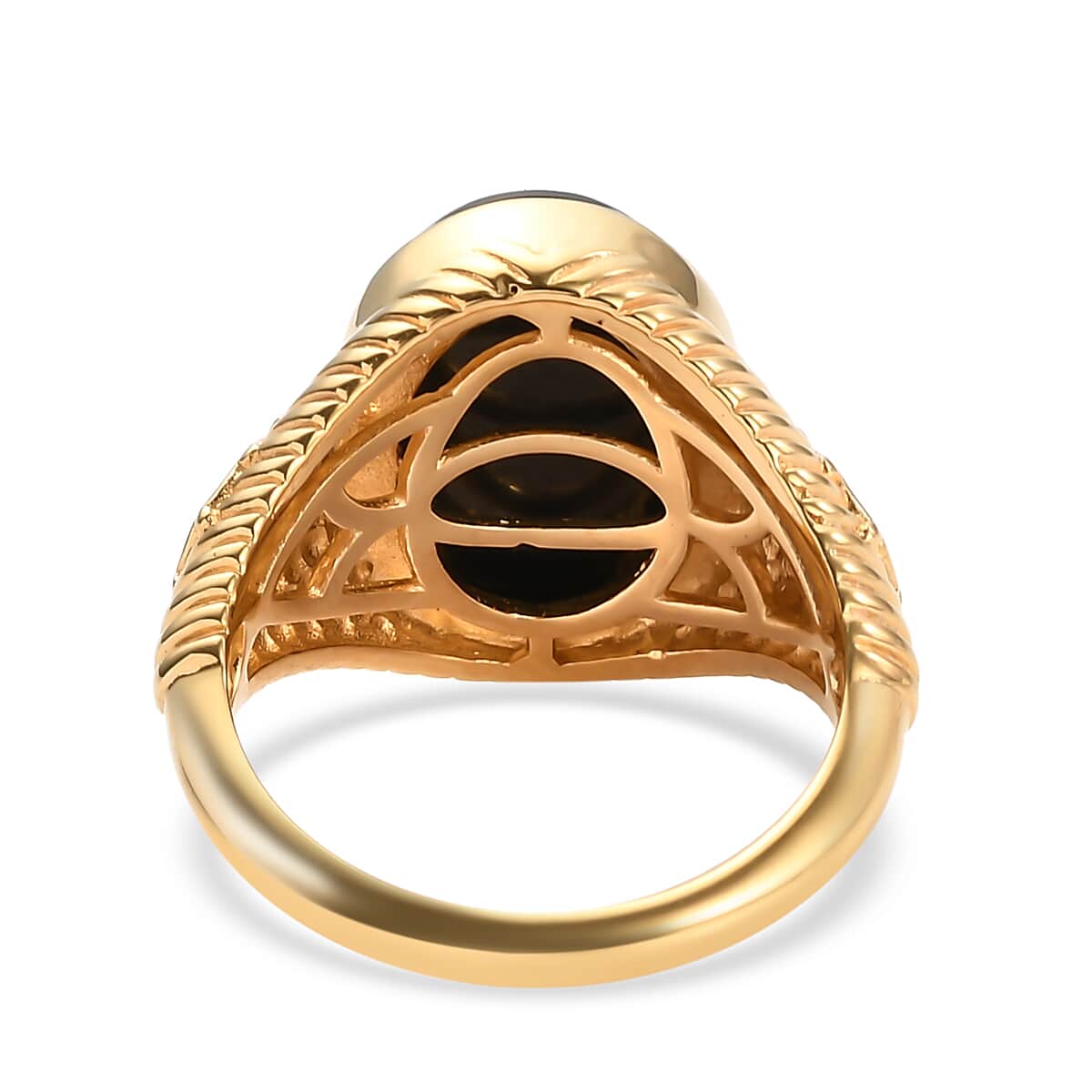 Shungite Captain Ship Wheel Ring in Vermeil Yellow Gold Over Sterling Silver (Size 6.0) 4.75 ctw image number 4