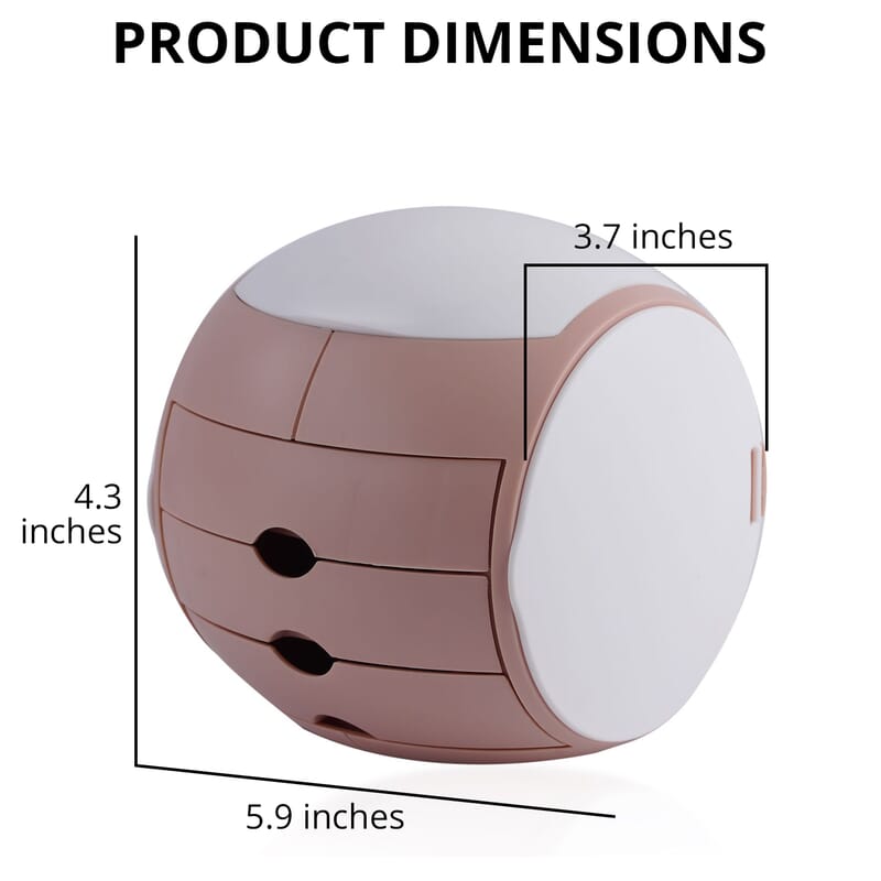 Pink Ball Shape 4 Layer Rotatable Jewelry Organizer with Mirror