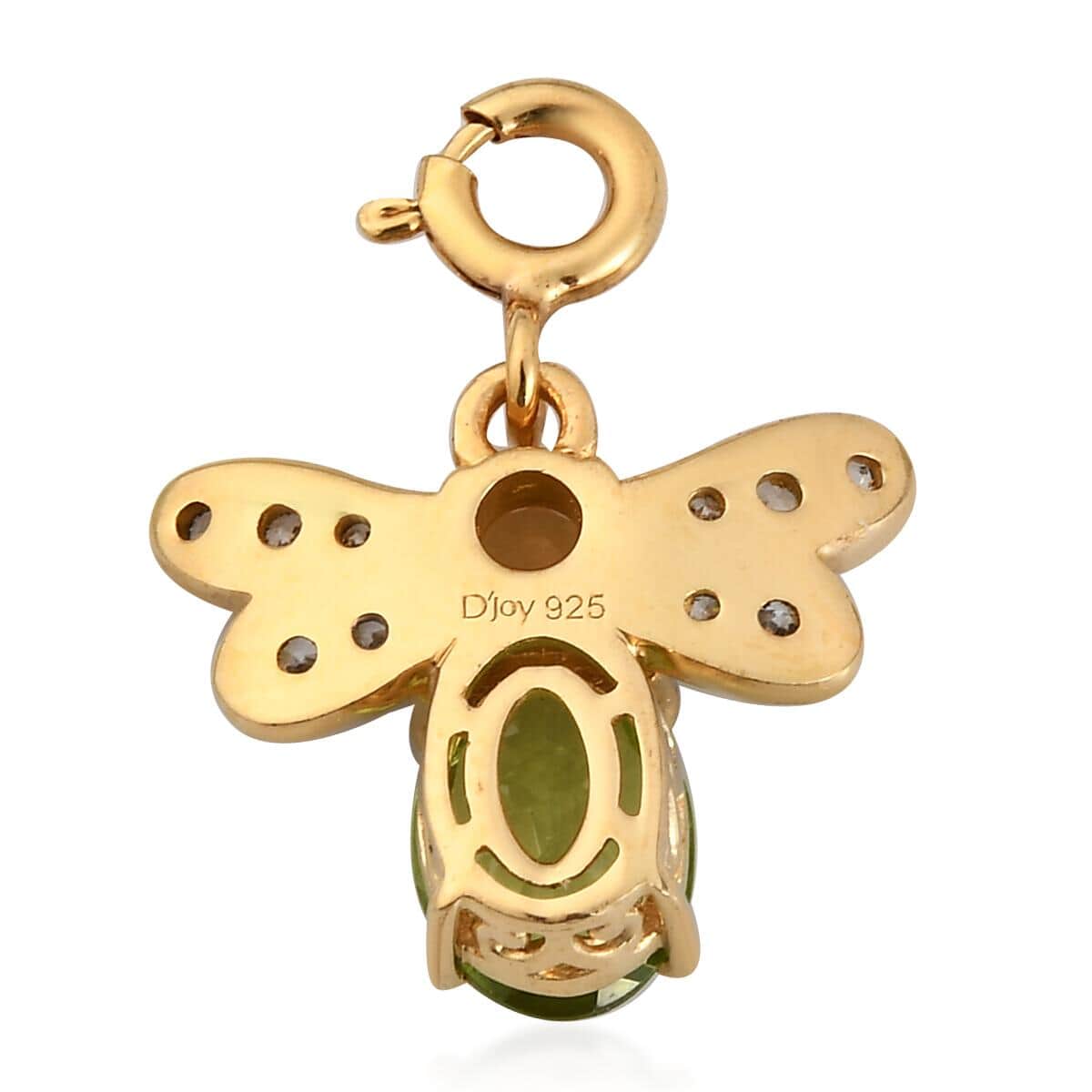 Charmes D'Joy Peridot and Multi Gemstone Firefly Charm in Vermeil Yellow Gold Over Sterling Silver 1.55 ctw image number 4