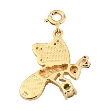 Charmes D'Joy Peridot and Multi Gemstone Lightning Bug Charm in Vermeil Yellow Gold Over Sterling Silver 0.30 ctw image number 4