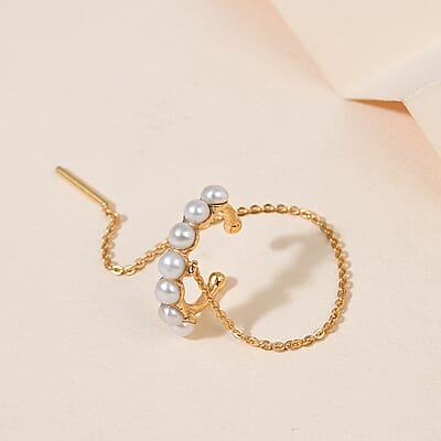 Freshwater Pearl Ear Cuff Vermeil Yellow Gold Over Sterling Silver