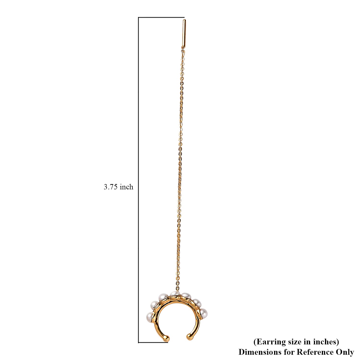 Freshwater Pearl Ear Cuff Vermeil Yellow Gold Over Sterling Silver