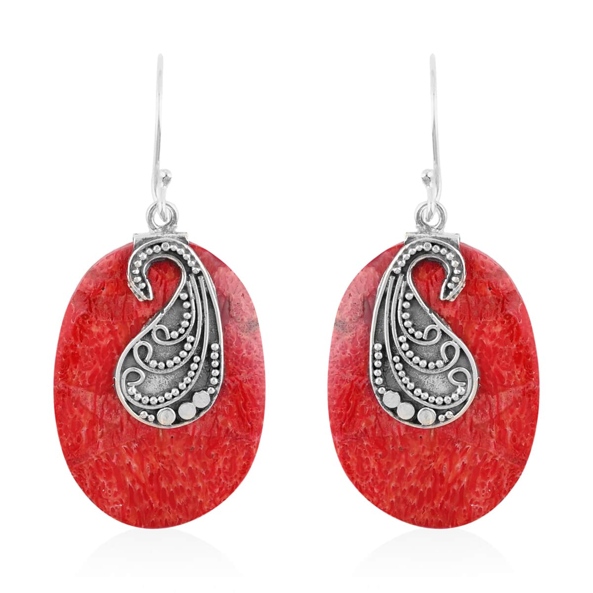 Sponge Coral Earrings in Sterling Silver image number 0
