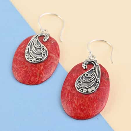 Sponge Coral Earrings in Sterling Silver image number 1