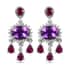 Moroccan Amethyst and Multi Gemstone Chandelier Earrings in Platinum Over Sterling Silver 4.35 ctw image number 0