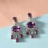 Moroccan Amethyst and Multi Gemstone Chandelier Earrings in Platinum Over Sterling Silver 4.35 ctw image number 1
