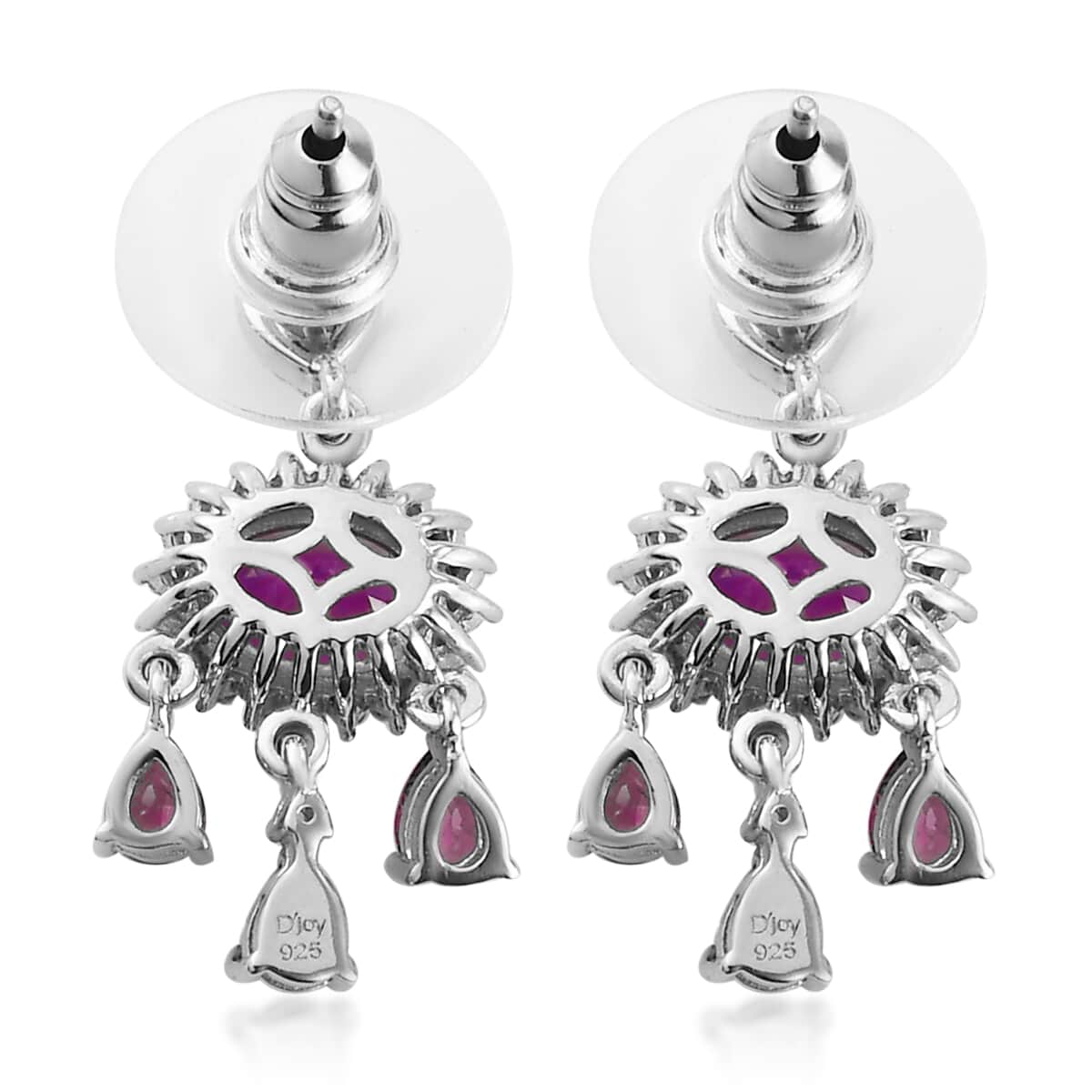 Moroccan Amethyst and Multi Gemstone Chandelier Earrings in Platinum Over Sterling Silver 4.35 ctw image number 3