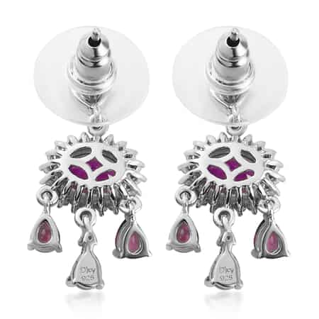 Moroccan Amethyst and Multi Gemstone Chandelier Earrings in Platinum Over Sterling Silver 4.35 ctw image number 3
