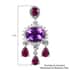 Moroccan Amethyst and Multi Gemstone Chandelier Earrings in Platinum Over Sterling Silver 4.35 ctw image number 4