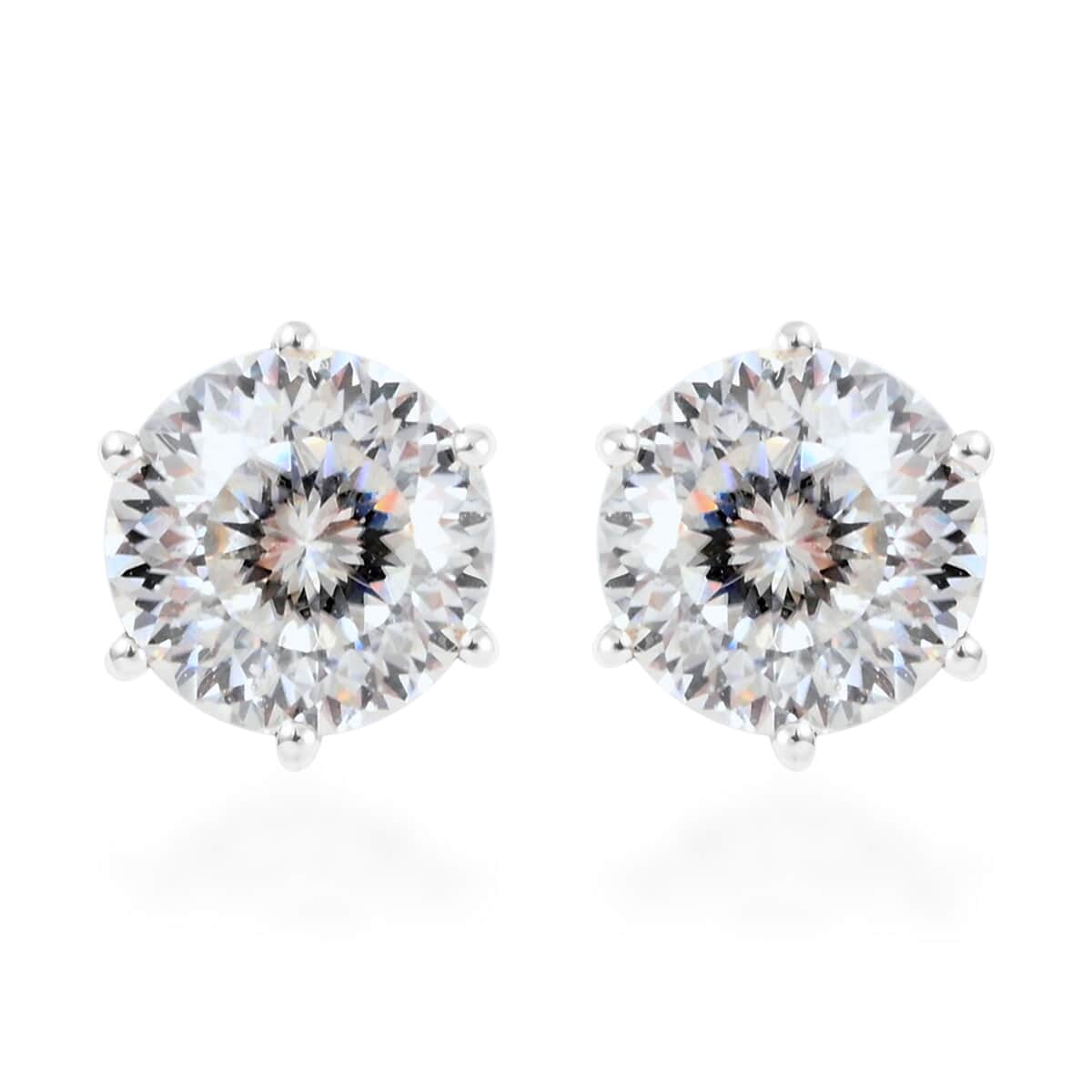 120 Facets Moissanite Solitaire Stud Earrings in Sterling Silver 2.00 ctw image number 0