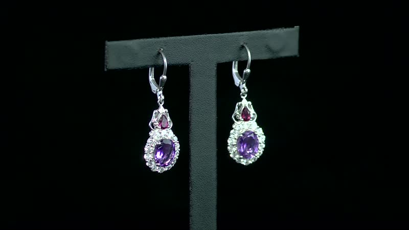 Premium Moroccan Amethyst and Multi Gemstone Lever Back Earrings in Platinum Over Sterling Silver 6.00 ctw