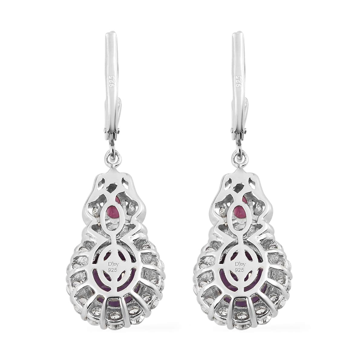 Premium Moroccan Amethyst and Multi Gemstone Lever Back Earrings in Platinum Over Sterling Silver 6.00 ctw image number 3