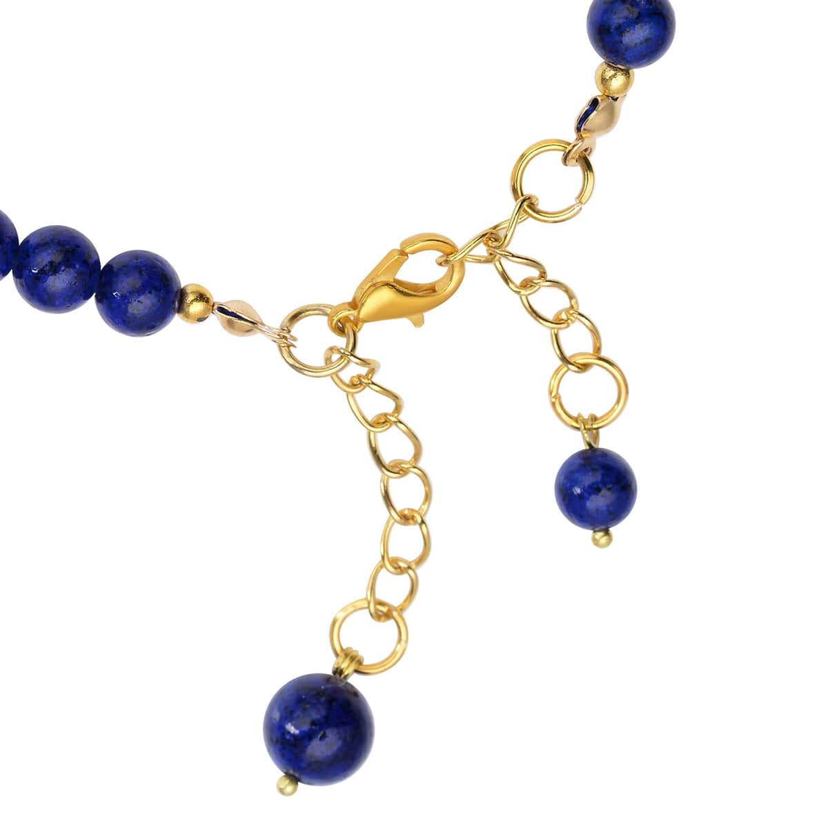 Lapis Lazuli 6-10mm Beaded Anklet in Goldtone (8-9.5In) 56.50 ctw image number 3