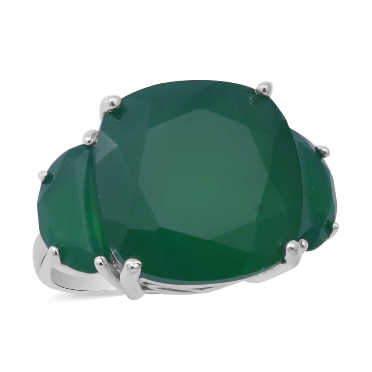 Verde Onyx Ring in Platinum Over Sterling Silver 13.00 ctw image number 0