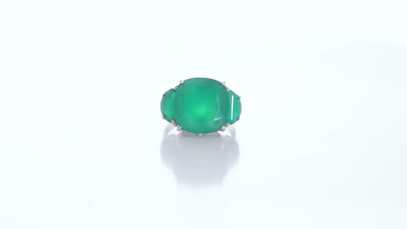 Verde Onyx Ring in Platinum Over Sterling Silver 13.00 ctw