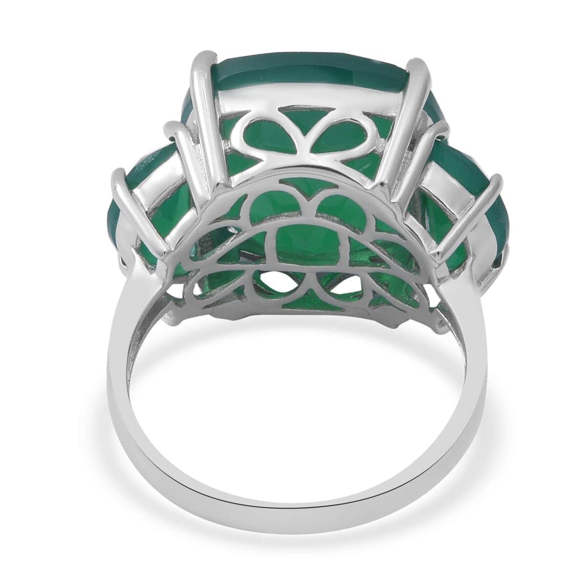 Verde Onyx Ring in Platinum Over Sterling Silver 13.00 ctw image number 3