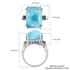 Larimar and Blue Diamond Ring in Platinum Over Sterling Silver (Size 7.0) 12.35 ctw image number 5
