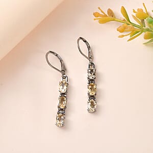 Brazilian Citrine Lever Back Earrings in Stainless Steel 2.60 ctw