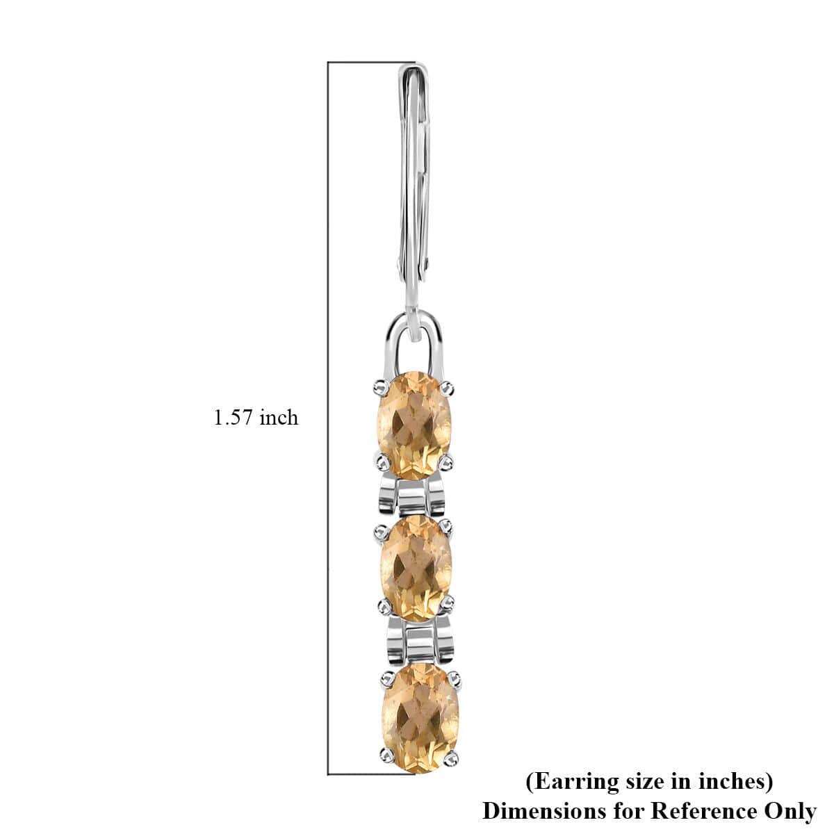 Brazilian Citrine Lever Back Earrings in Stainless Steel 2.60 ctw image number 4