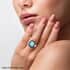 Larimar and Multi Gemstone Ring in Rhodium & Platinum Over Sterling Silver (Size 10.0) 5.65 ctw image number 2