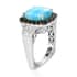 Larimar and Multi Gemstone Ring in Rhodium & Platinum Over Sterling Silver (Size 10.0) 5.65 ctw image number 3