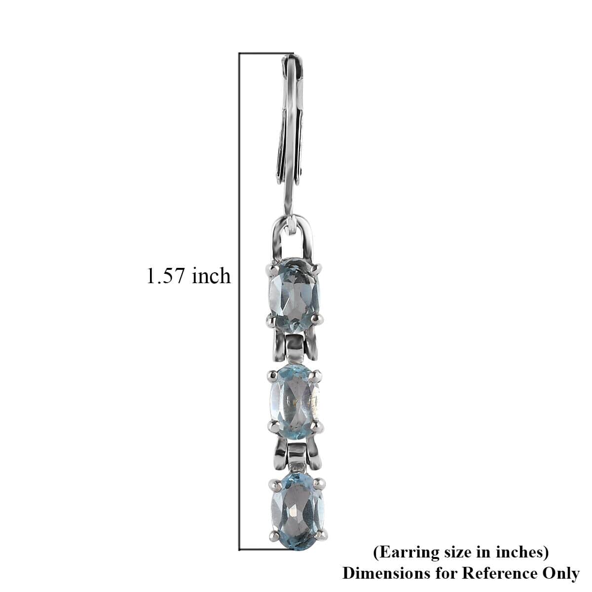 Sky Blue Topaz Lever Back Earrings in Stainless Steel 3.75 ctw image number 5