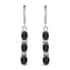 Thai Black Spinel Lever Back Earrings in Stainless Steel 3.35 ctw image number 0
