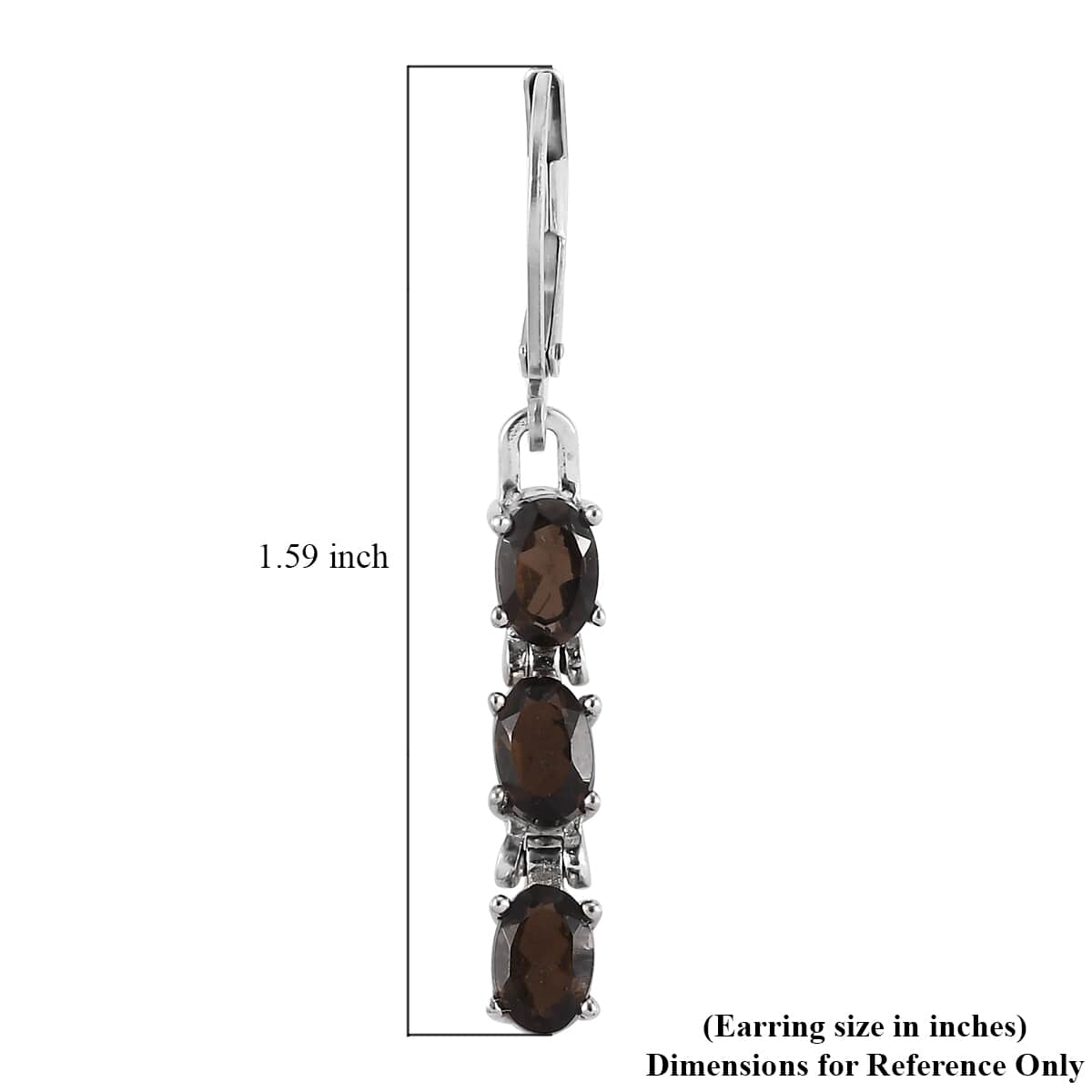 Brazilian Smoky Quartz Lever Back Earrings in Stainless Steel 2.75 ctw image number 5