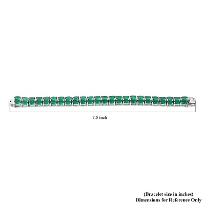 Verde Onyx Double Row Tennis Bracelet in Platinum Over Sterling Silver (7.25 In) 33.60 ctw