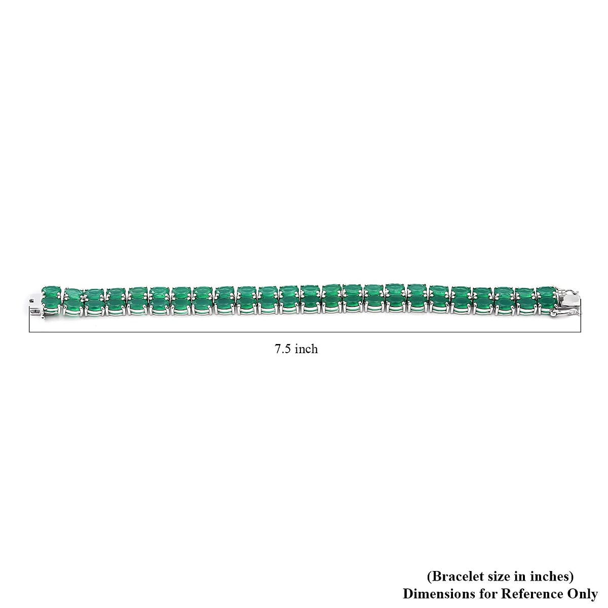 Verde Onyx Double Row Tennis Bracelet in Platinum Over Sterling Silver (8.00 In) 36.15 ctw image number 2