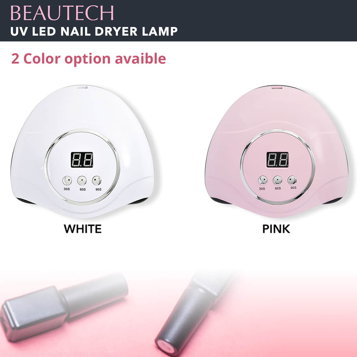 Beautech USB Nail Lamp - White (15 W) (Certificate: CE ROHS, FCC), Cordless LED Nail Lamp for Nails, LED UV Nail Lamp, Advanced Nail Care Spa image number 2