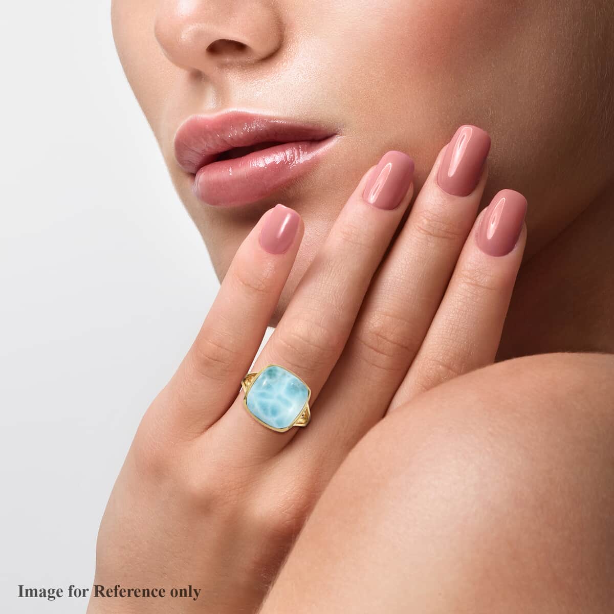 Larimar Solitaire Ring in Vermeil Yellow Gold Over Sterling Silver (Size 10.0) 13.75 ctw image number 2