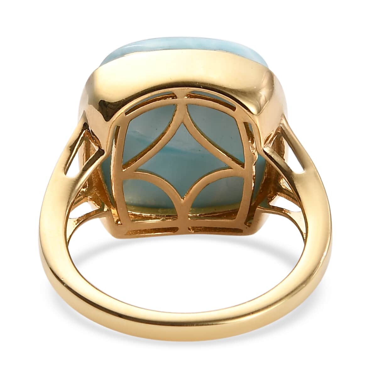 Larimar Solitaire Ring in Vermeil Yellow Gold Over Sterling Silver (Size 10.0) 13.75 ctw image number 4