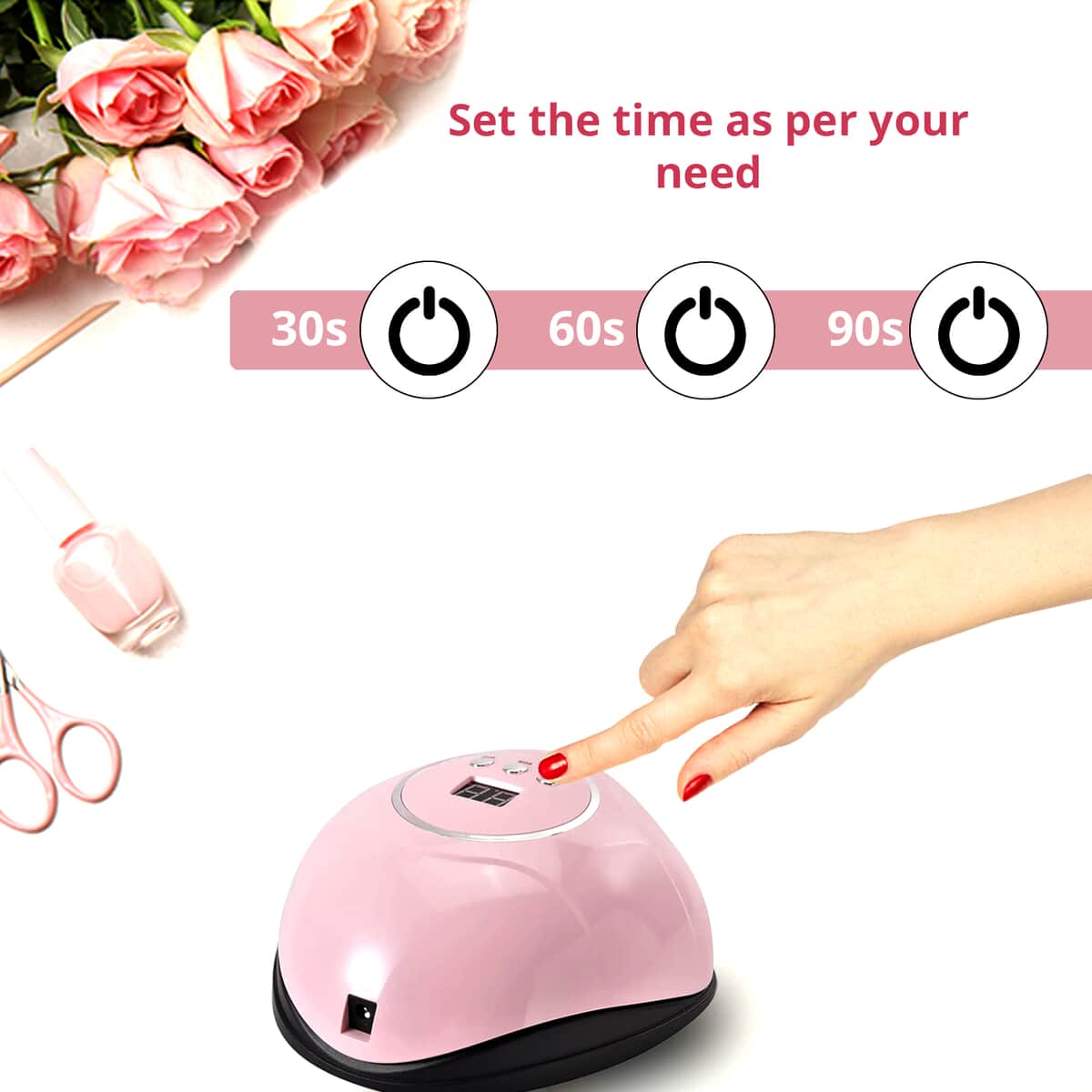 Beautech USB Nail Lamp - Pink (15 W) (Certificate: CE ROHS,FCC) | Cordless LED Nail Lamp for Nails | LED UV Nail Lamp | Advanced Nail Care Spa image number 3