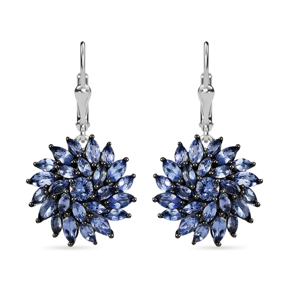 Tanzanite Floral Spray Earrings in Platinum Over Sterling Silver 5.40 ctw image number 0
