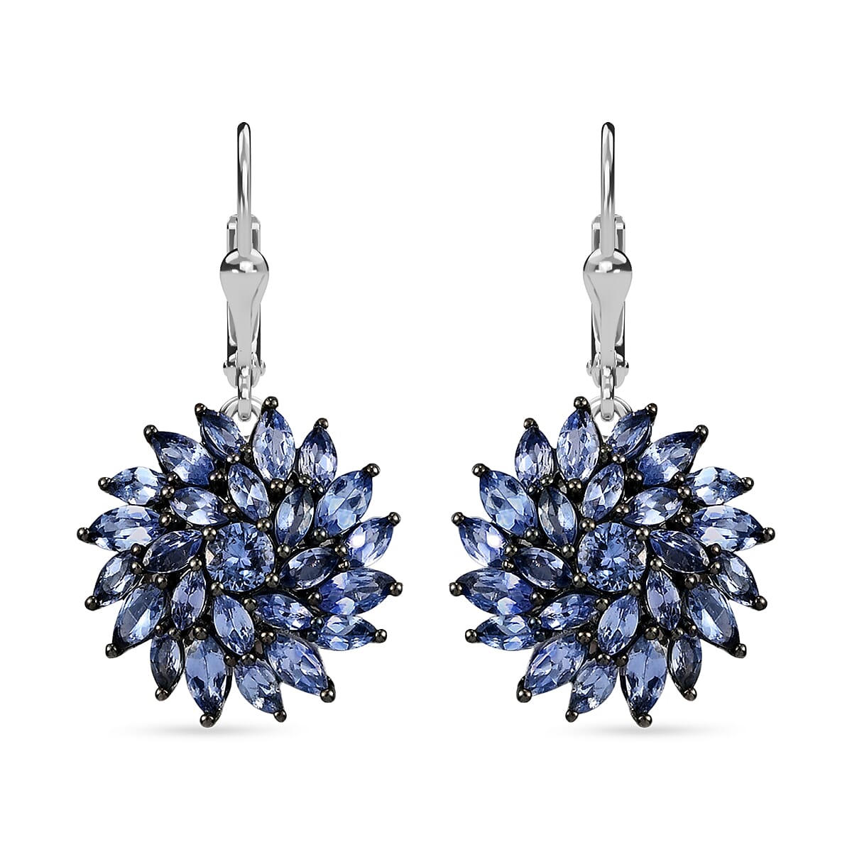 Tanzanite Floral Spray Earrings in Platinum Over Sterling Silver 5.40 ctw image number 0