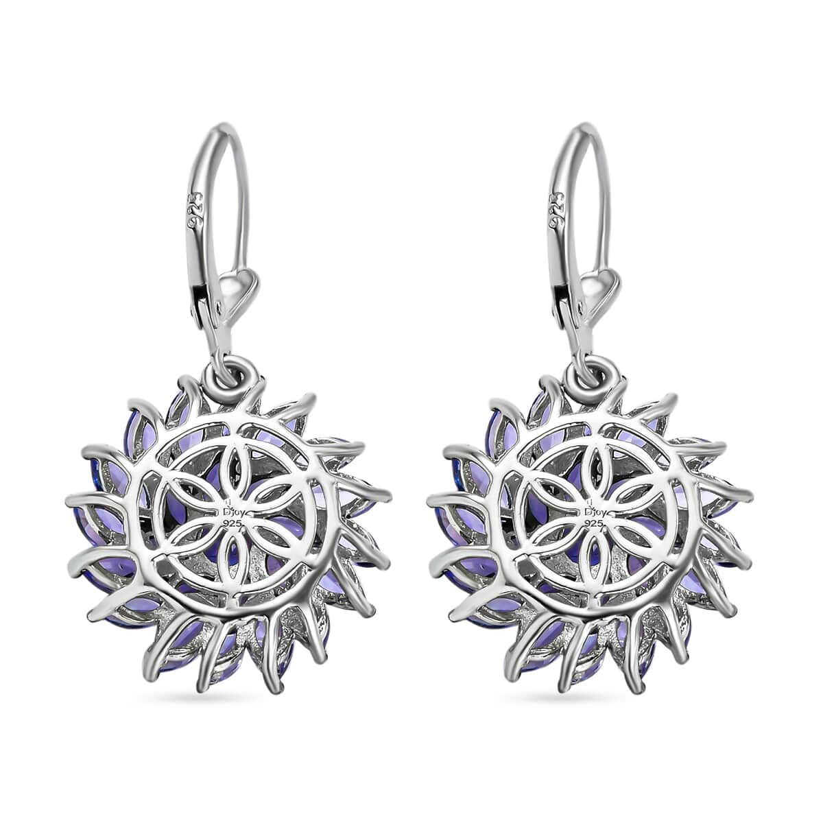 Tanzanite Floral Spray Earrings in Platinum Over Sterling Silver 5.40 ctw image number 3